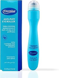 Eye Roller for Puffy Eyes - Anti-Puff Dark Circle Under Eye Treatment Serum with Caffeine & Peppermint for Bright, Healthy Skin - Paraben, Fragrance, Dye and Oil Free - Made in USA - Pack of 1