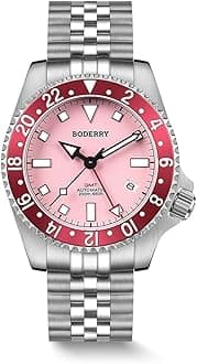 Men's Watch Titanium Automatic 200M Waterproof Diver Watch with GMT Automatic Movement and Titanium Bracelet—Admiral