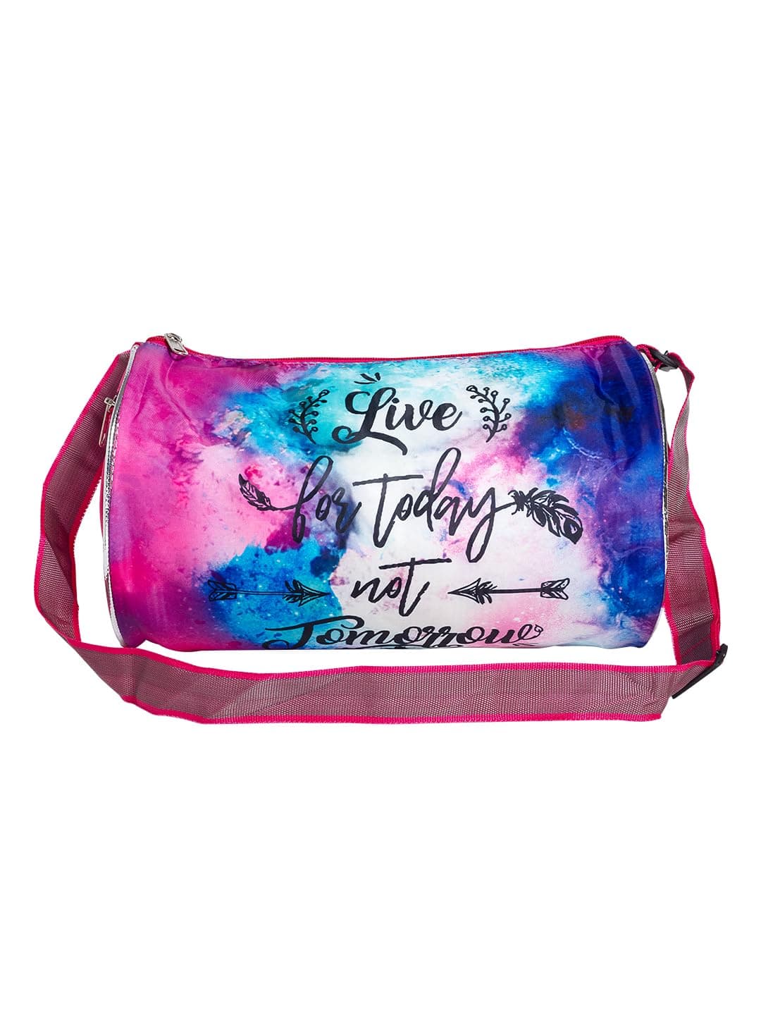Live for Today Not Tomorrow Typography Printed Small Duffle Bag for Kids | Best for Travel and Play | Return Gifts Birthday Party for Kids | Size: H: 21 cm, W: 20 cm, D: 35 cm Capacity: 14 L