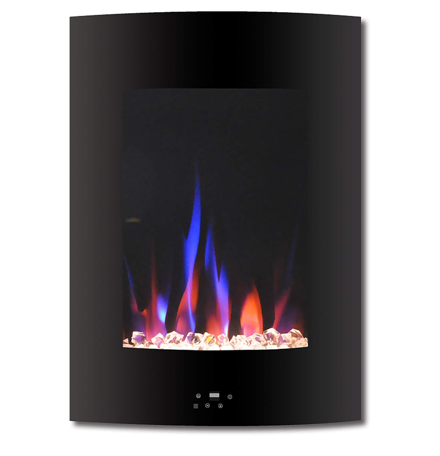 Paramount 27" Black Vertical Curved Wall Mount Electric Fireplace