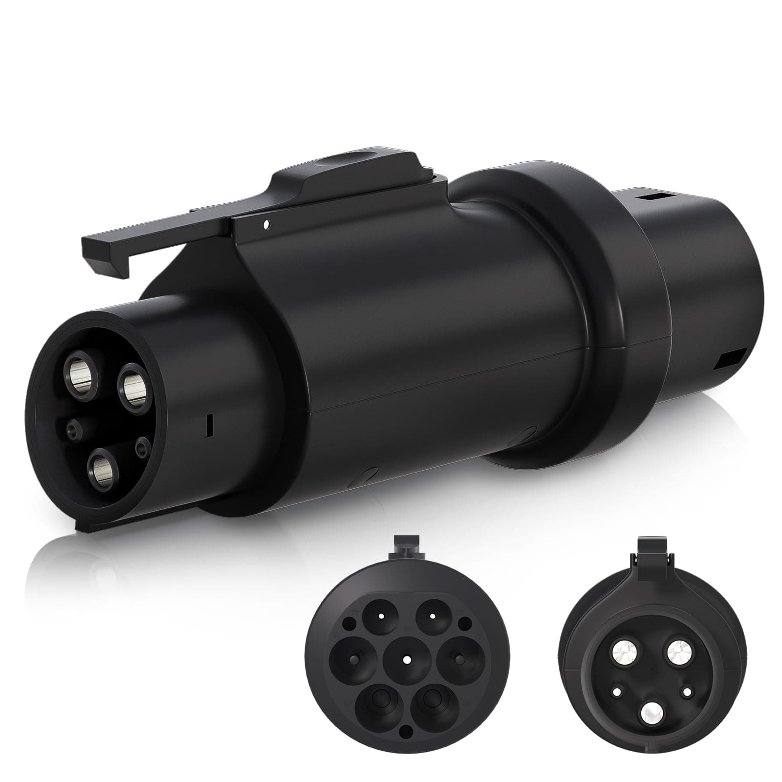 Type 2 to Type 1 EV Adapter, EV Charging Cable Adapter 32A Type 2 (IEC-62196) Male to Type 1 (SAE J1772) Female, Electric Vehicle Charger Converter with Protective Case, for J1772 Cars