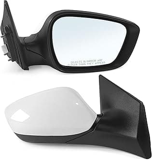 Right Passenger Side Mirror Fits 2011 2012 2013 Hyundai Elantra with Power Glass Heated and Manual Folding without Turn Signal Match to White (5Pins)