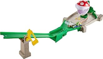 Mario Kart Track Set & Toy Car, Piranha Plant Slide Playset with First-Appearance Yoshi Kart Vehicle & Gravity Launcher