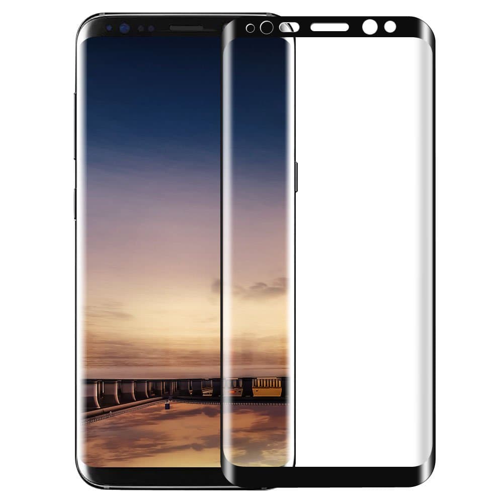 Samsung Galaxy S8 Tempered Glass, ikalula 3D Full Coverage Galaxy S8 Screen Protector 9H hardness Anti-Scratch Bubbles Proof Protector film for Samsung Galaxy S8 - black