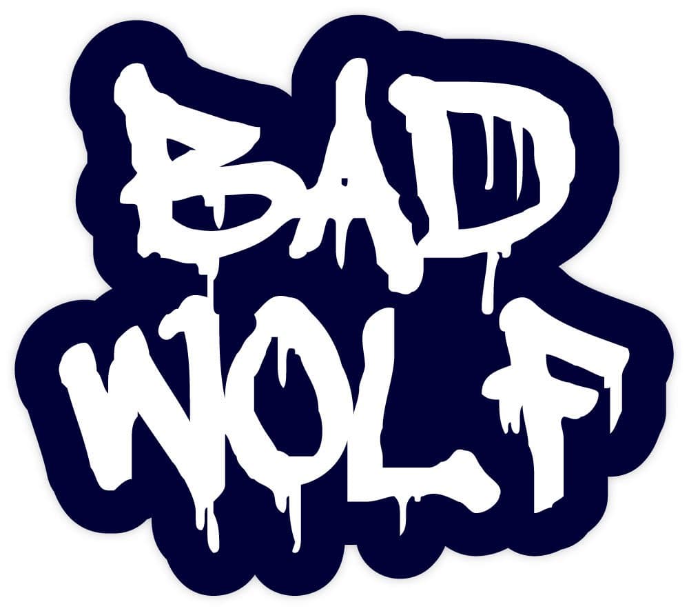Bad Graffiti Wolf Blue Paint Drip sticker decal 5" x 4"