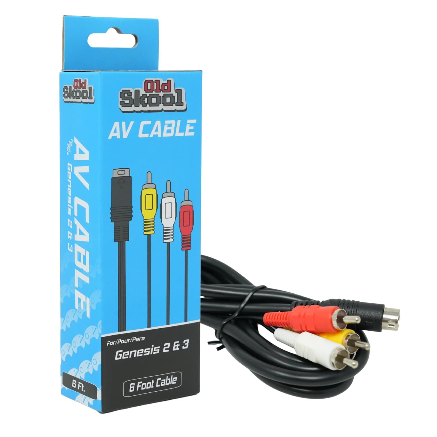 Sega Genesis 2, 3, Nomad, or 32x Standard AV Cable (Bulk Packaging) by Old Skool