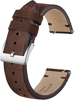 BISONSTRAP Distressed Leather Watch Strap, Watch Replacement Bands for Men, Quick Release Spring Bars, Band Width 18mm 19mm 20mm 22mm 24mm