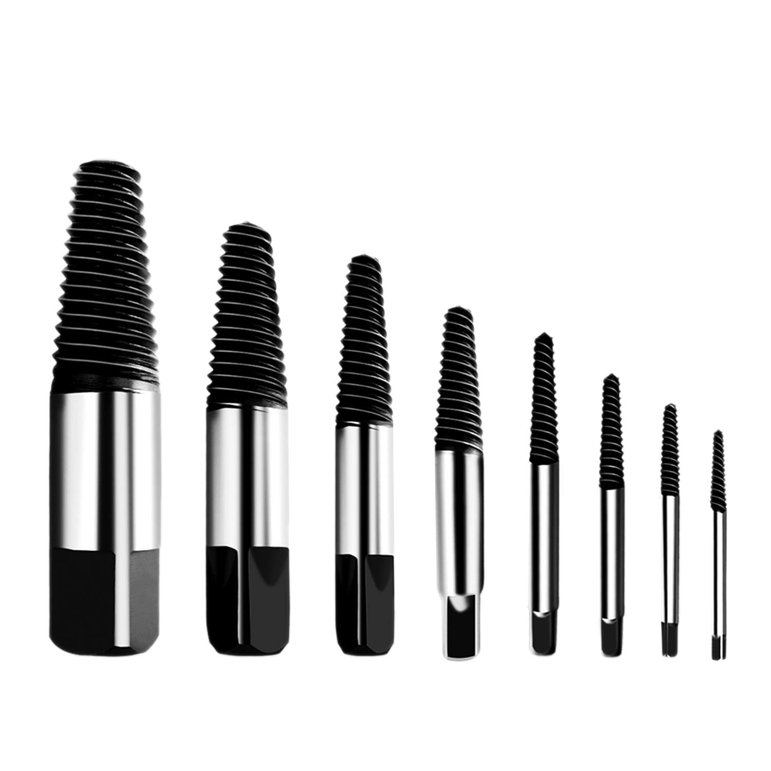 Hakkin 8 Pcs Damaged and Stripped Screw Extractor Set, 1/8”- 3/4” Broken Bolt Extractor and Broken Water Pipe Remover Set, Ideal Left Hand Spiral Removal Tool Kit with Storage Case …