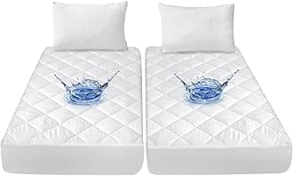 Split Queen Mattress Topper Protector Pad Waterproof for Adjustable Bed, Absorbent Quilted Mattress Pad Split Queen Fitted Mattress Protector, Waterproof Mattress Cover