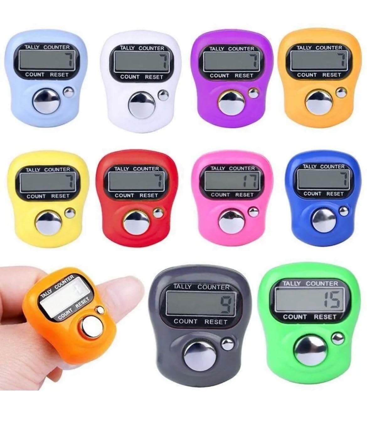 10 x Ring Tally Counter Finger Hand Digital Electronic Security LED Tasbeeh Tasbih