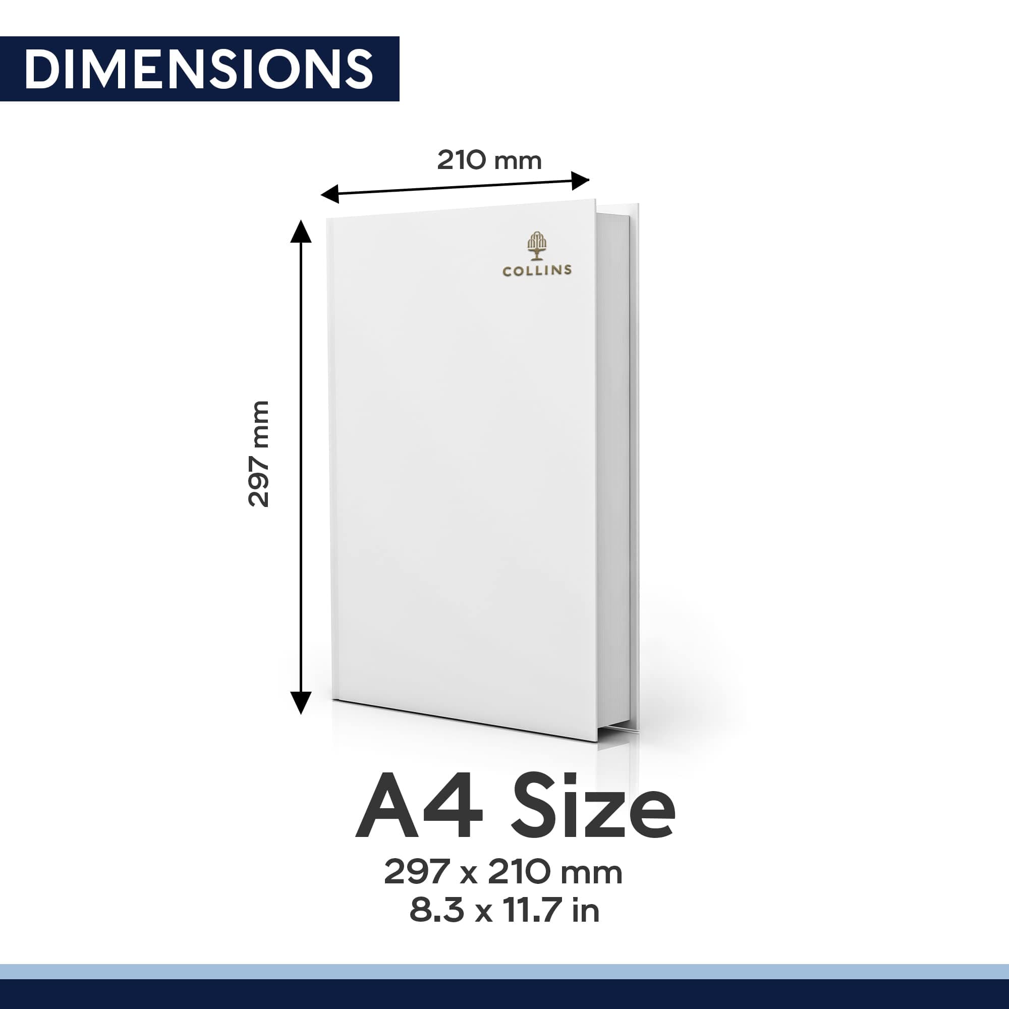 Collins Debden Collins Essential A4 Diary 2024 Daily Planner - 2024 Page A Day Diary Journal & 2024 Planner - Business Office Academic and Personal Use - A4 Size (Black)