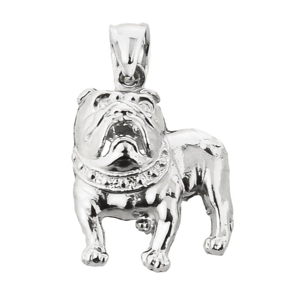 Sterling Silver Bulldog Charm Pendant