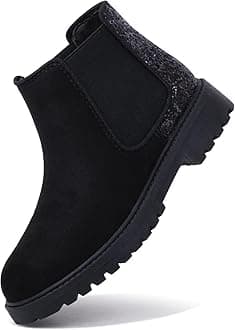 Girls Boots Kids Ankle Boots Zipper School Shoes Elegant Big Kid Fashion Winter Boots Zip-up Short Flat Bootie for Junior/Yourth