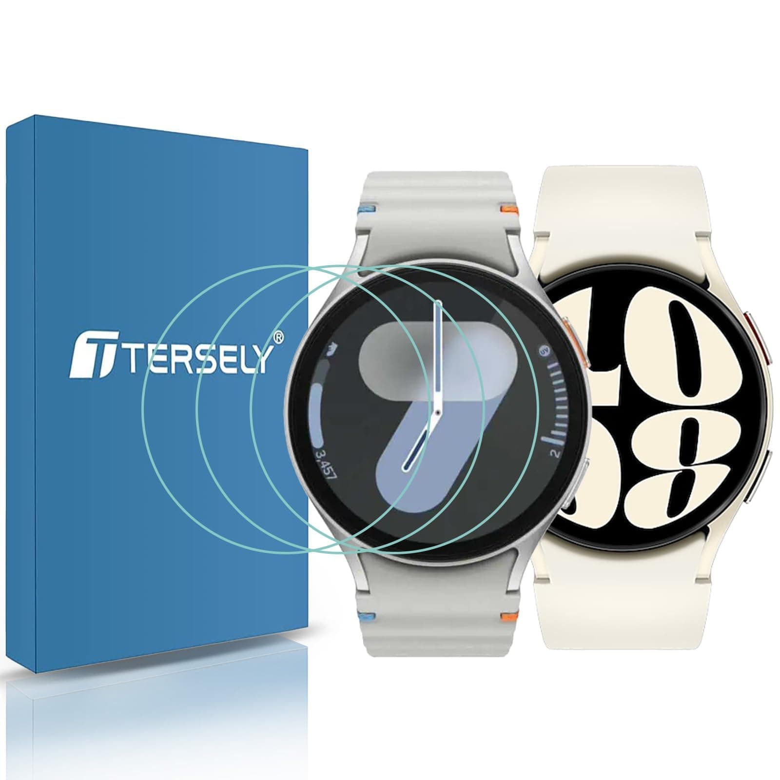 T Tersely (3 Pack) Screen Protector for Samsung Galaxy Watch 7/6/5/4 (44MM), 9H Hardness Tempered Glass Film Guard for Samsung Galaxy Watch
