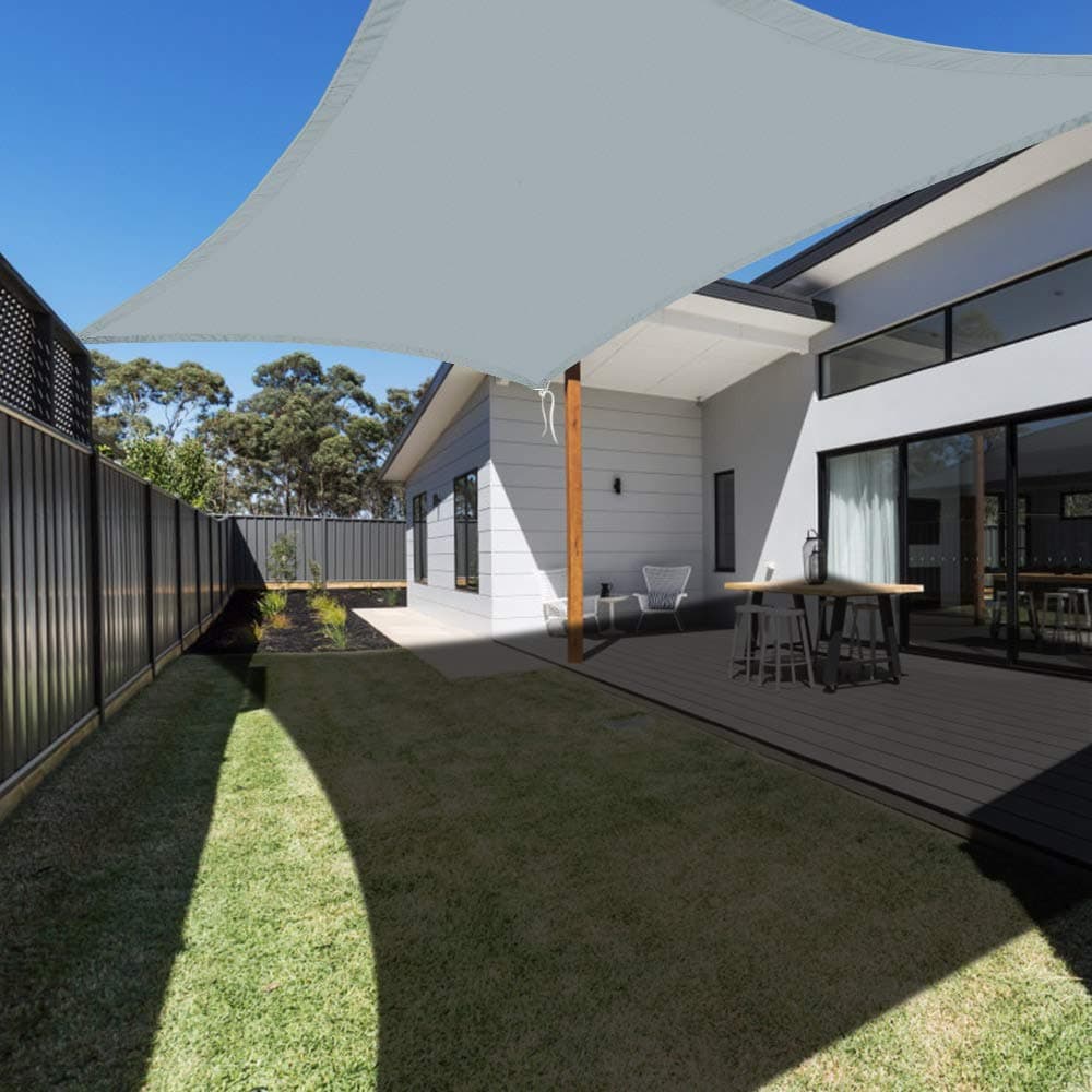 Ankuka Waterproof 10' x 10' Sun Shade Sail Canopy Rectangle Sand UV Block for Outdoor Patio and Garden, Yard Activities, Grey