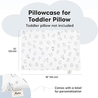 KeaBabies Toddler Pillowcase for 13X18 Pillow - Organic Toddler Pillow Case for Boy, Kids - 100% Natural Cotton Pillowcase for Miniature Sleepy Pillows - Pillow Sold Separately (ABC Land)