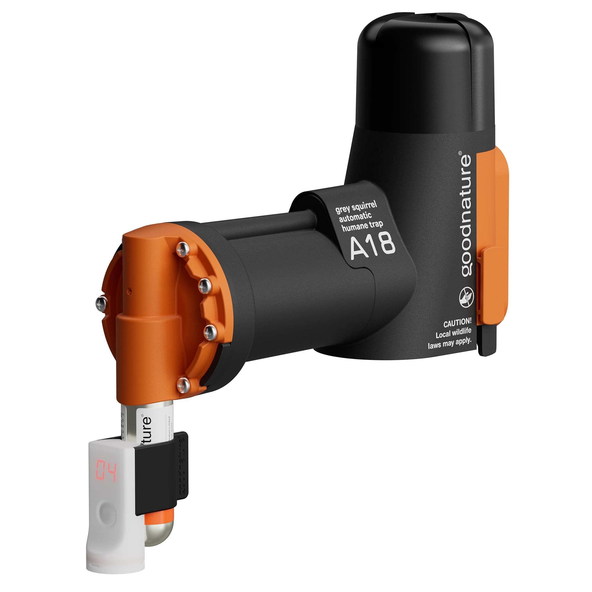 Goodnature A18 Grey Squirrels Trapping Kit with Tree Mount, DIY Basket and CO2 Canister, Pet-Friendly Grey Squirrel Trap with Digital Strike Counter