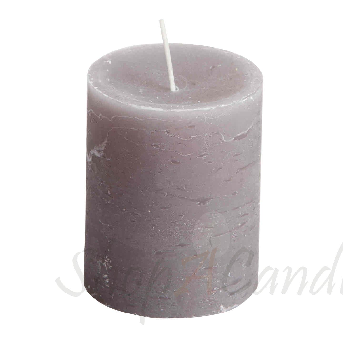 Light In The Dark Elegant Rustic Gray Marble Fnish Pillar Candle 2.1/2 inch Thick x 3 inch High Unscented Set of 1