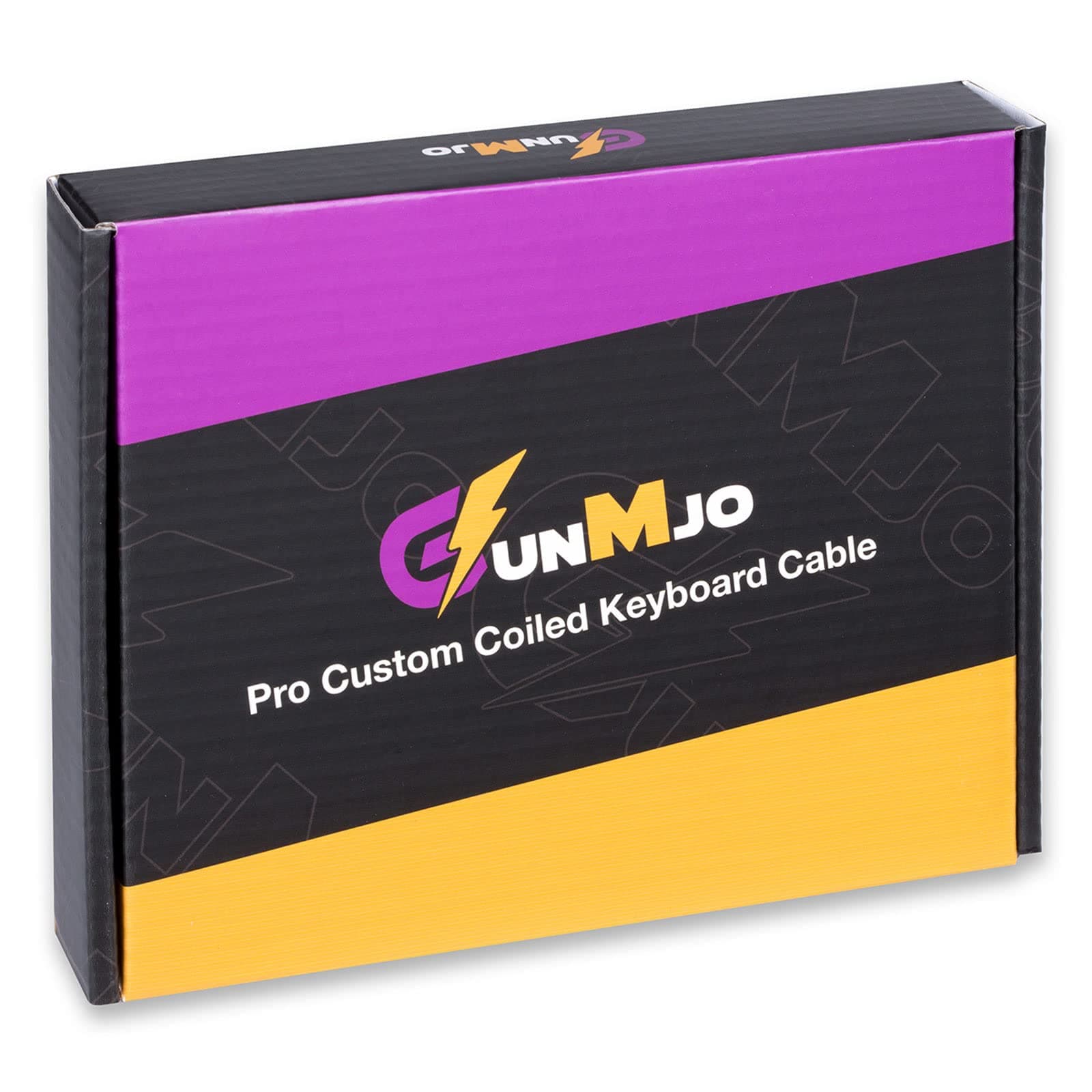 GUNMJO Pro Custom Coiled USB C Cable for Gaming Keyboard, Double-Sleeved Mechanical Keyboard Cable with Detachable Metal Aviator, 1.5 m USB-C to USB-A, Black Colour