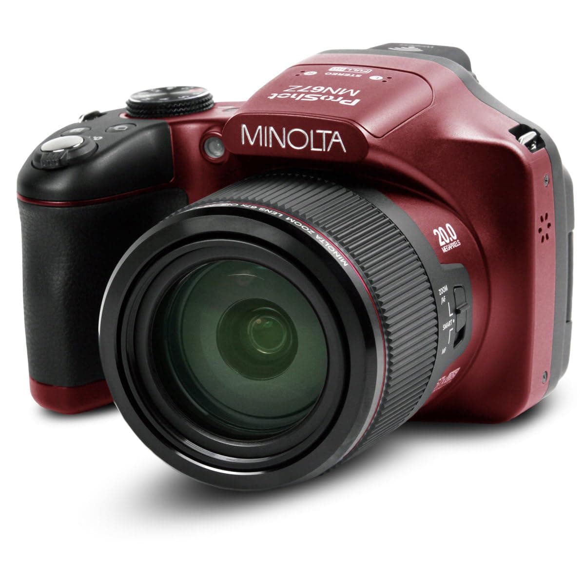 Pro Shot 20 Mega Pixel HD Digital Camera with 67x Optical Zoom, Full 1080p HD Video & 16GB SD Card (Red)