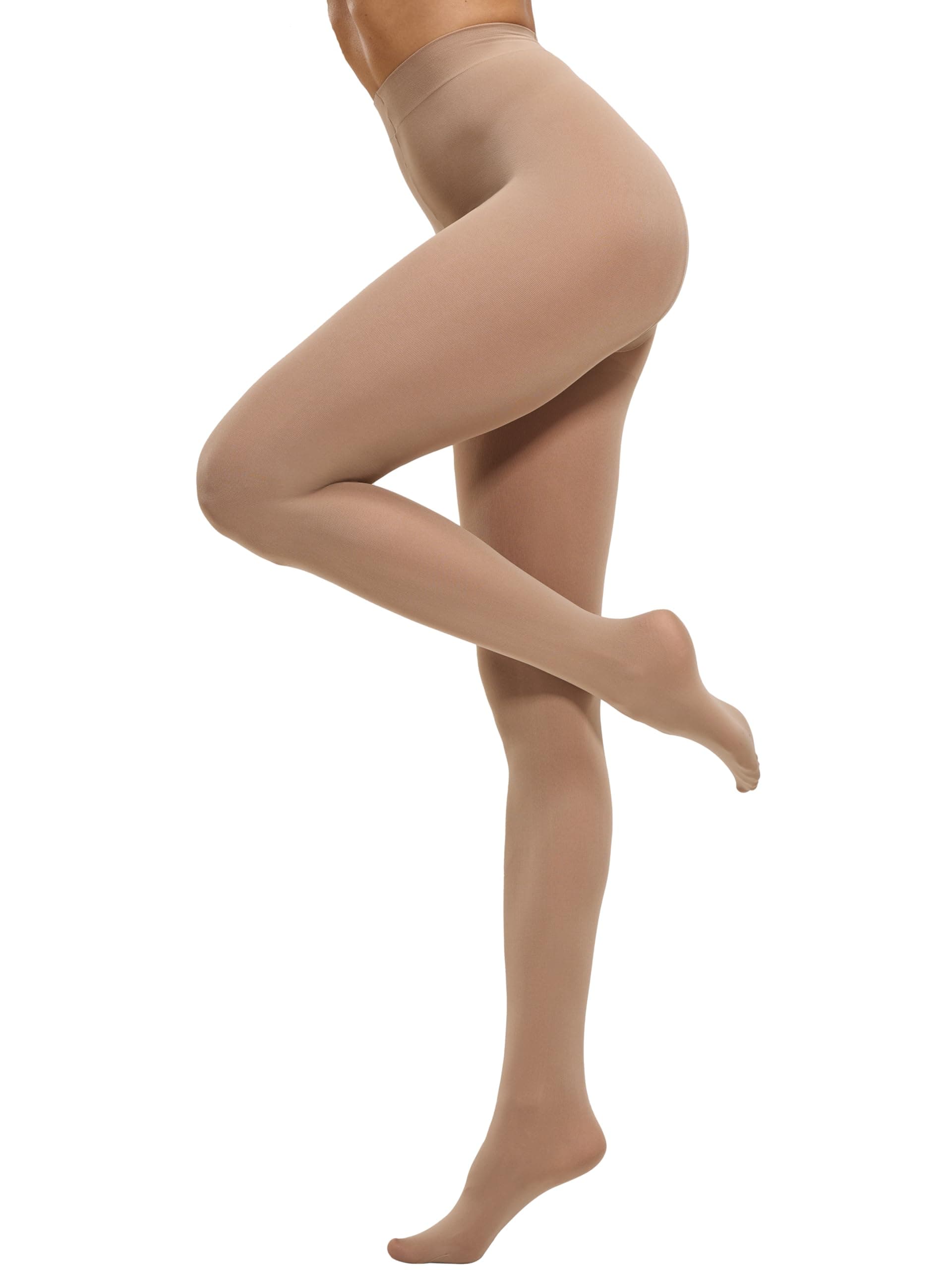 CozyWow Women's 80D Soft Solid Color Semi Opaque Footed Tights High Waist Womens Tights