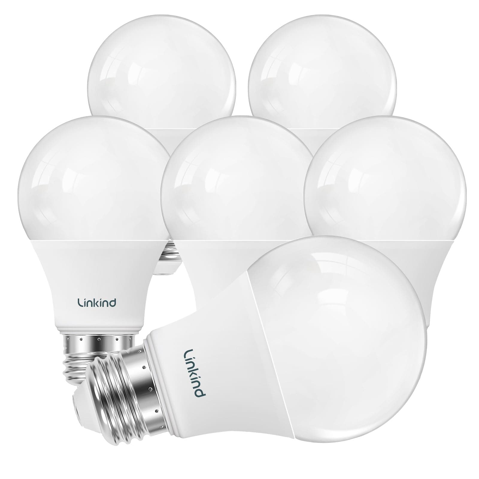 A19 LED Light Bulbs Dimmable, 60W Equivalent, Energy Efficient 9W, 2700K, 800 Lumens, E26 Standard Base, Lighting for Bedroom Living Room Home Office, 6 Packs