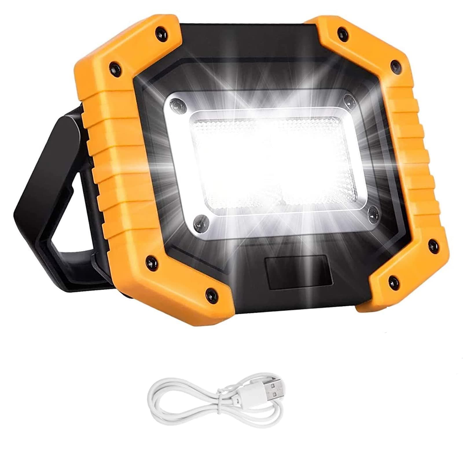 Beizkna 30W LED Work Light Rechargeable Portable COB Floodlight Super Bright 2000LM Battery Outdoor Security Light USB Waterproof for Camping Hiking Fishing Emergency Garage Workshop