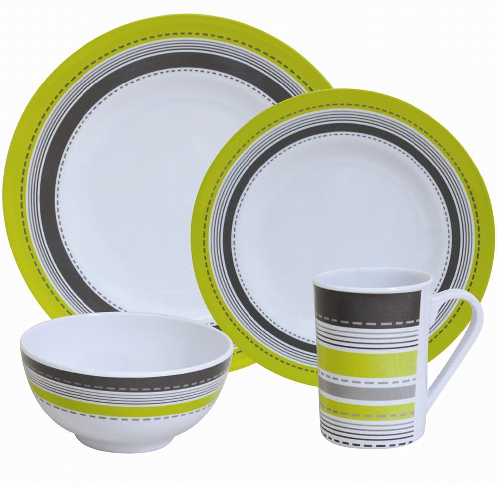 16-Piece camping tableware set for 4 people, dishwasher safe, picnic dining set