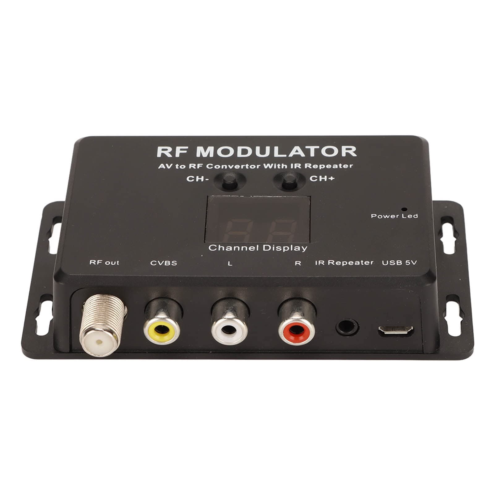RF Modulator,TV PAL NTSC Modulator, Professional AV to RF Convertor with IR Repeater for Sharing Set Top Box DVR DVD, Support PAL NTSC, Worldwide Use