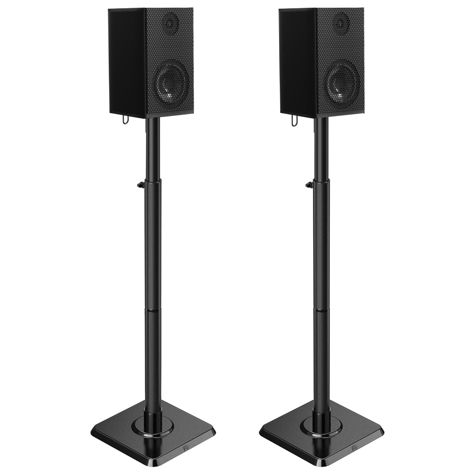 Speaker Stands Height Adjustable for Satellite & Small Bookshelf Speakers, Set of 2 Floor Stand Mount for Bose Polk JBL Sony Yamaha and Others - 11LBS Capacity MD5402