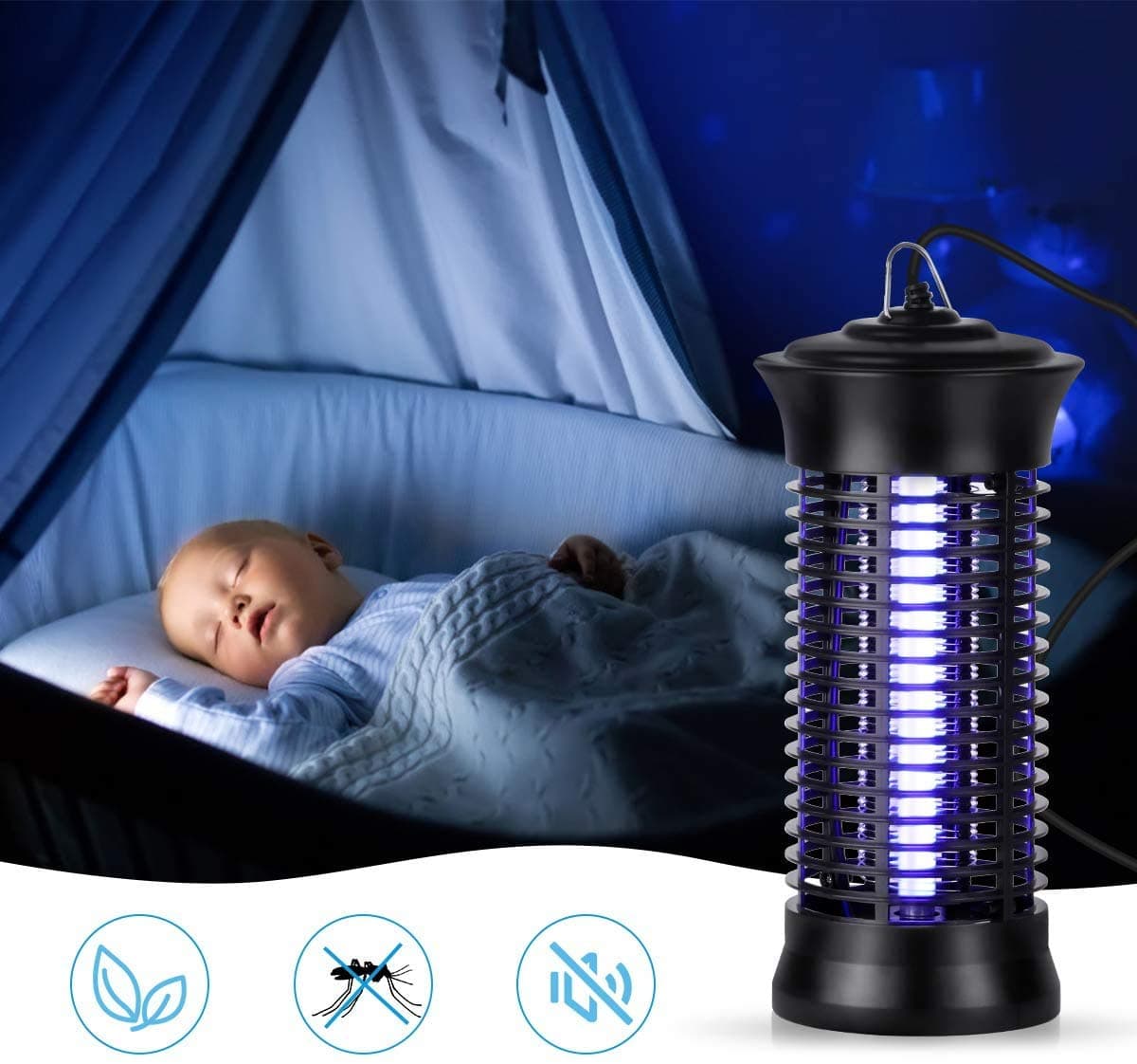 Spalexe Bug Zapper, Electronic Insect killer with UV Light, Mosquito Killer Lamp Insect Bug Fly Catcher Pest Control Repellent Traps for Home