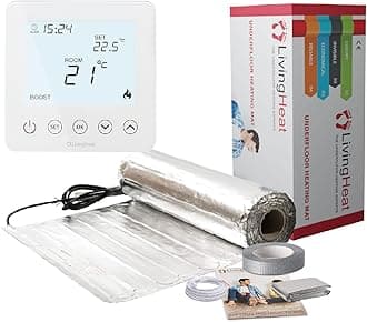 Underfloor Heating Kit for Under Laminate & Wood Floors, Electric 150w /m² with T5 Touch Screen Thermostat, 4/m²