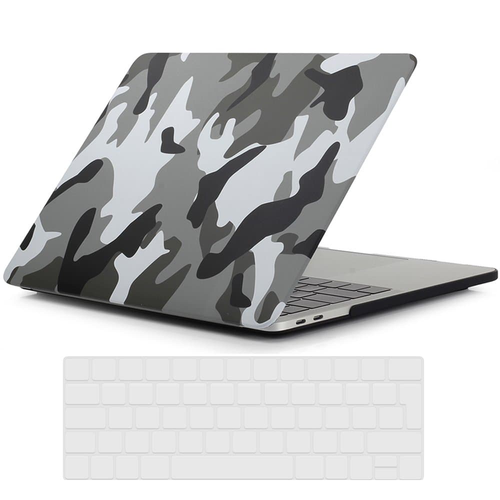 RYGOU Camouflage Pattern Hard Case with Keyboard Skin for Macbook Pro 15 inch with Touch Bar and Touch ID Model:A1707 (Released in Oct 2016)