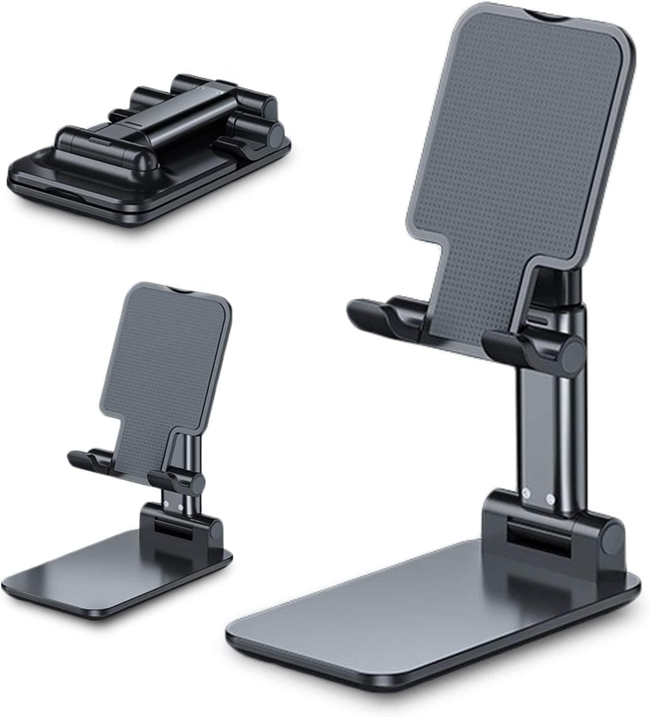 Foldable Mobile phone Stand Tablet Work area All-inclusive Convenient Rotatable Metal Holder for iPhone, iPad Arouse, Nintendo Switch, Cell and up to 13", Assorted Colors