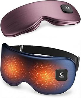 Heated Eye Mask - Cordless Eye Mask for Dry Eyes, Eye Relief, Improved Sleep, Washable Eye Heating pad for Travel and with Replaceable Shell (Blue)