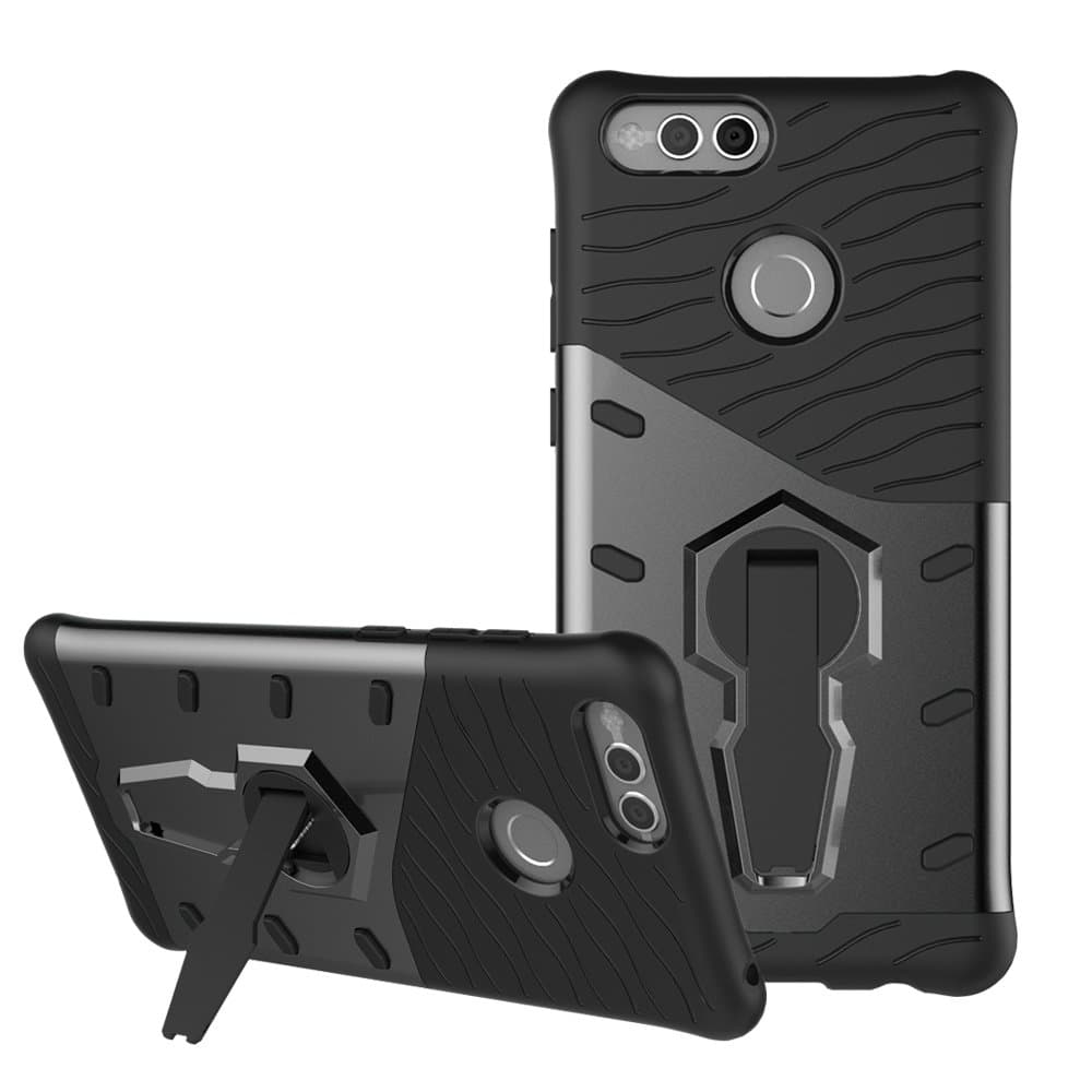 Honor 7X Case SunRemex Durable Armor with Full Body Protective and Heavy Duty Protection and 360 Degree Rotating Kickstand Design for Huawei Honor 7X Phone (Black)