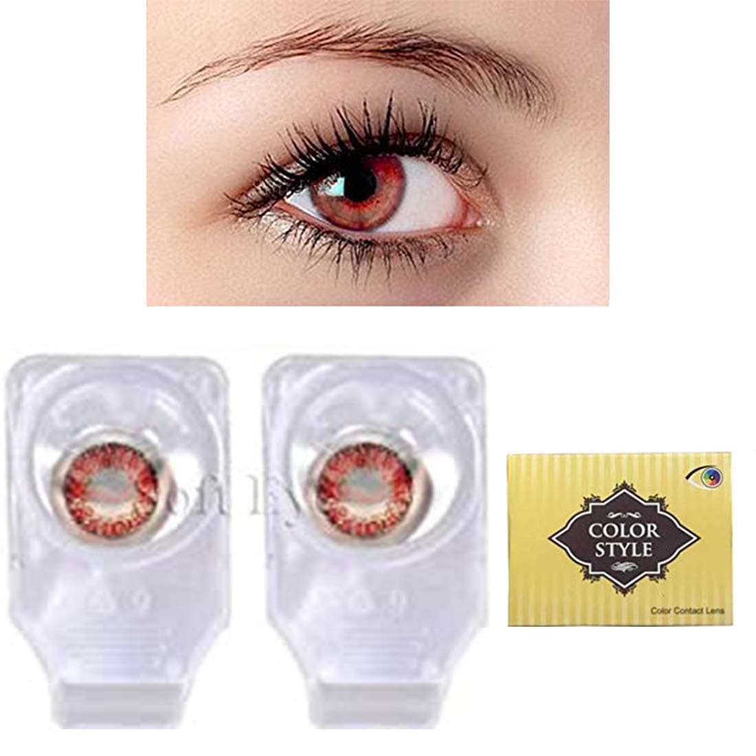 Soft Eye Three Tone (2 Lens Pack) (Red) -3Tone (2pcs)-00 With Storage Case