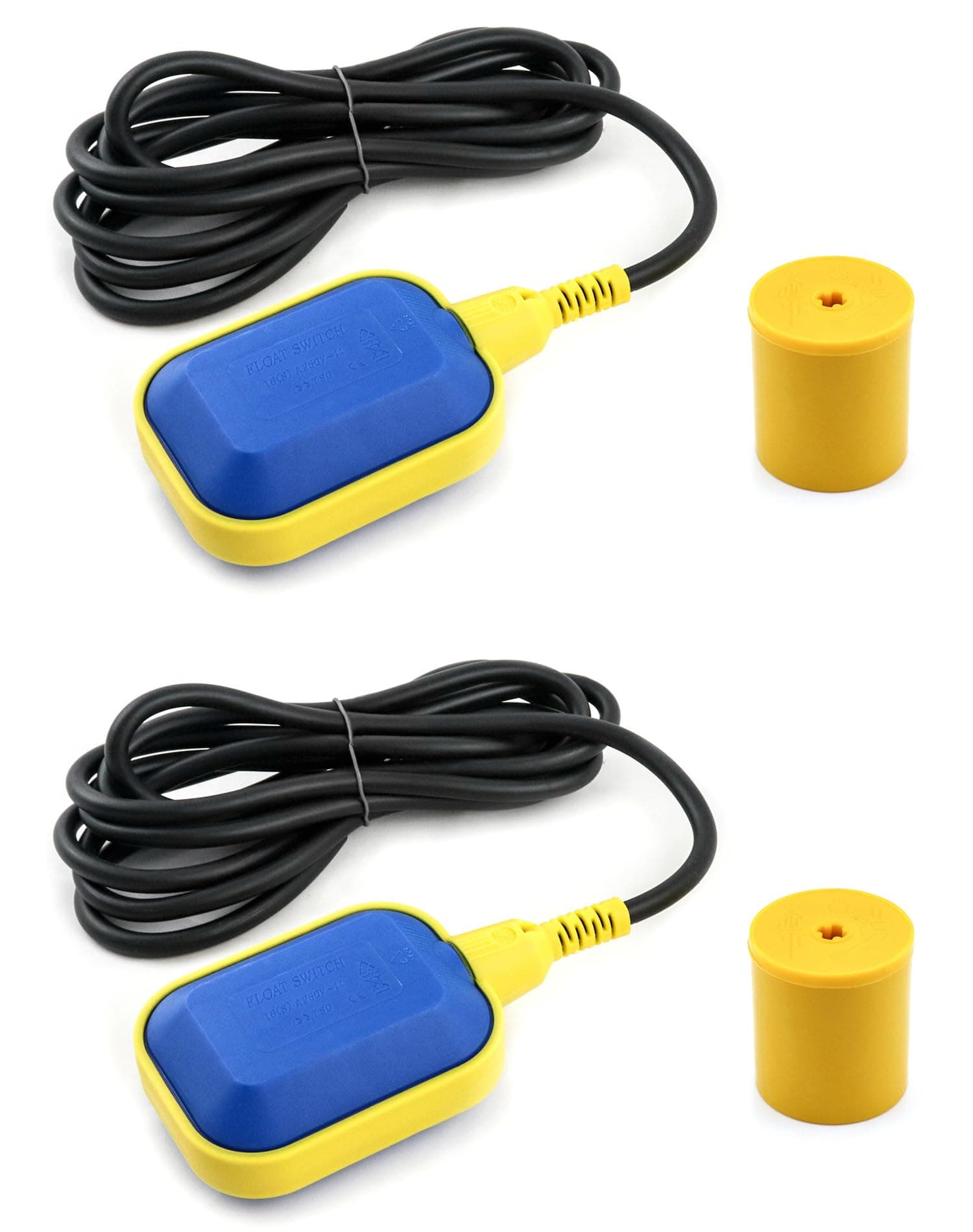 QWORK® 2 Pack 10 FT Cable Float Switch Water Level Controller Durable Water Tank, Sump Pump