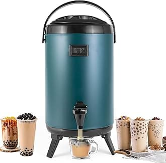 Hot Beverage Dispenser, Stainless Steel Insulated Beverage Dispenser Cold and Hot Drink dispenser with Thermometer– 12 Liters Water Dispenser with Spigot