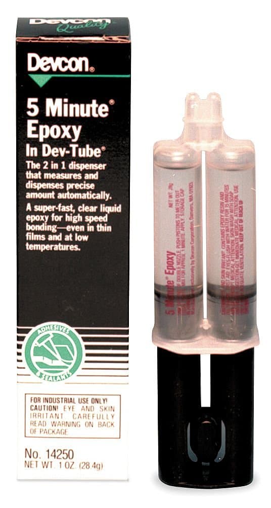 Devcon 14250 General Purpose Epoxy, Begins To Harden in 5 Minutes, 25milliliter Dev-Tube