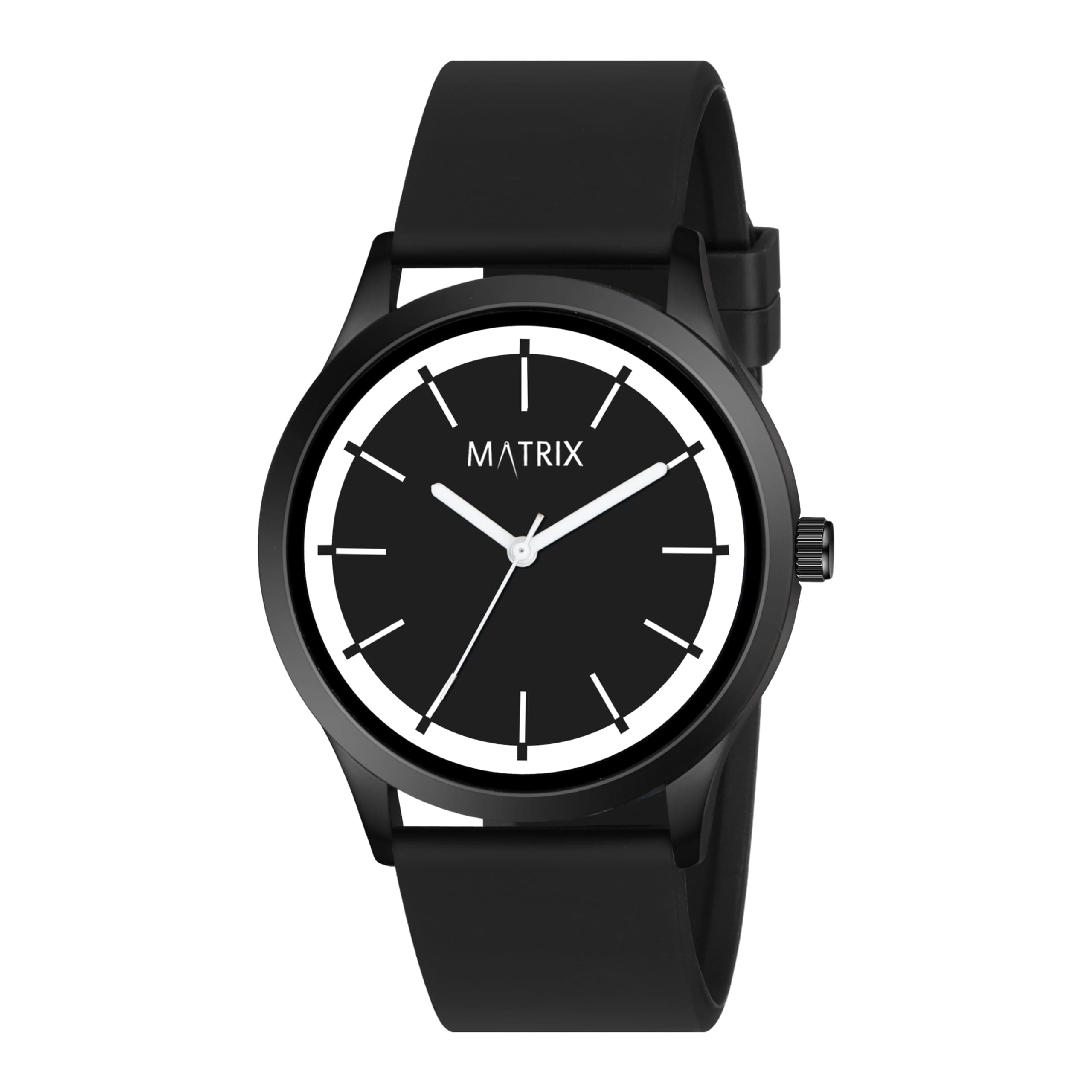 Matrix Minimalist Dual Colour Dial with Softest Silicone Strap Analog Wrist Watch for Men & Boys
