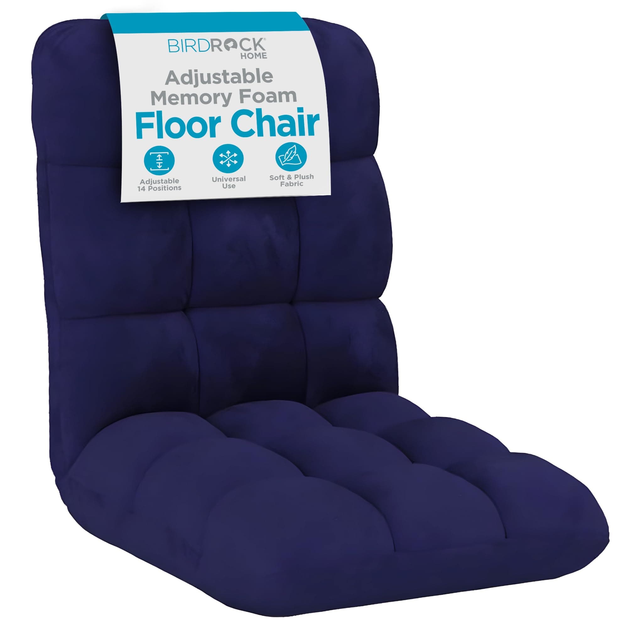Adjustable Memory Foam Floor Chair - Ideal for Gaming, Reading, Meditation - Comfortable and Versatile - Suitable for Kids and Teenagers - Comfy Foldable Floor Seat - Blue