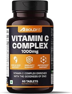 Vitamin C Tablets for Men and Women Vitamin C Supplement with Amla Orange Extract and Zinc Immunity Booster Tablets for SkinCare, Antioxidant and Energy - 60 Veg Tablets