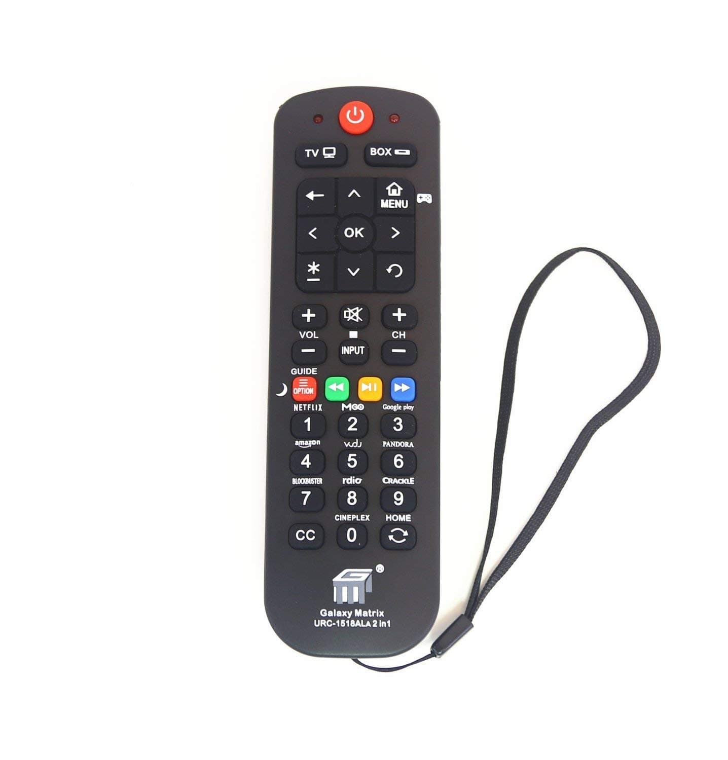 Luckystar Universal Streaming Remote Work (2 in 1) for Main Streaming Box, Roku 1 2 3, TCL Roku Tv, Sharp Roku Tv,Direct Tv, Dish, Apple Tv, Vizio Smart Tv, Main Tv(URC1518)