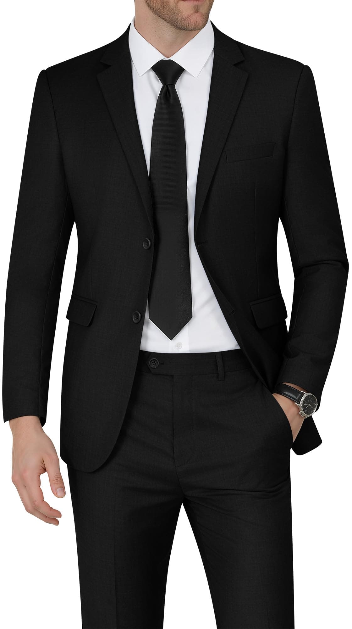 WEEN CHARM Men's Suits Slim Fit 2 Piece Two Button Blazer Wedding Prom Tuxedo Single Breasted Jacket Pants Set