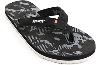 SPARXmens Sfg-55 Black Grey Flip-Flops - 9 UK (Sfg-55)
