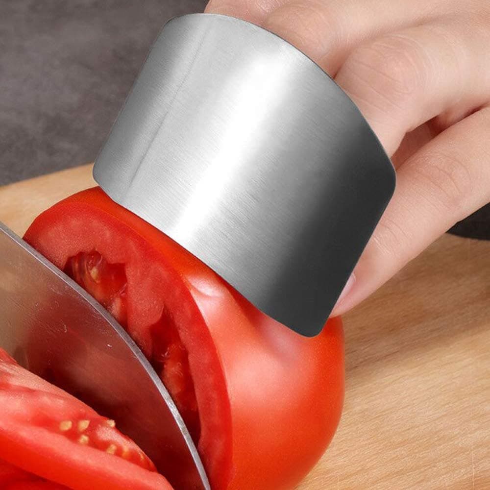 Sanket Enterprise Stainless Steel Finger Cutting Protector Shield | Finger Protector Knife Slice, Cutting, Chopping | Hand Guard Safe Chopping Slice Kitchen Tool
