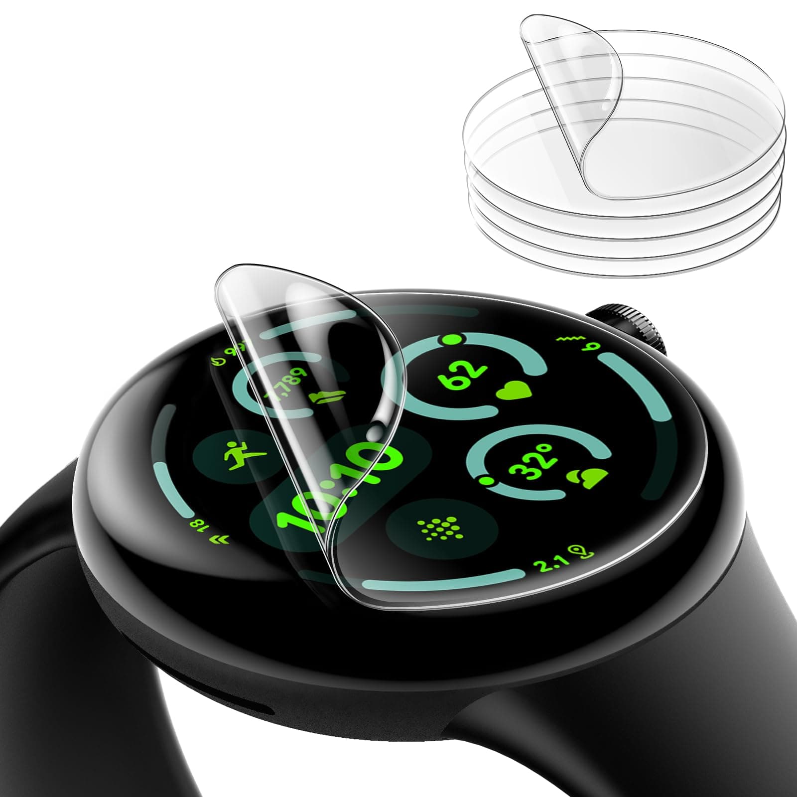 JETech Screen Protector for Google Pixel Watch 4/3 45mm, Anti-Scratch Self-Healing Soft TPU Film, HD Clear, 6-Pack