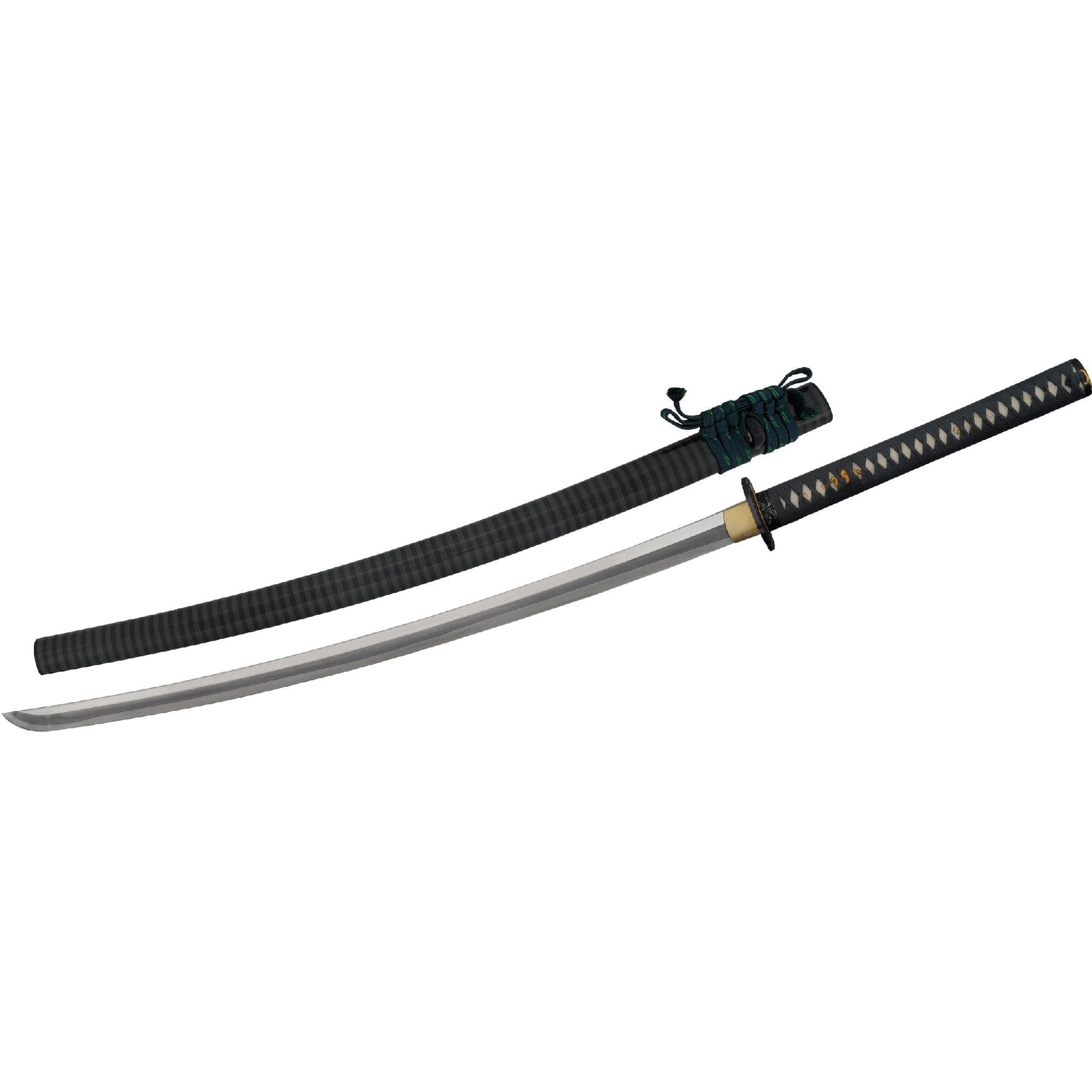 CAS Hanwei Swords Hunter Katana Hunter L6 Bainite Samurai Sword, Black & Green Striped
