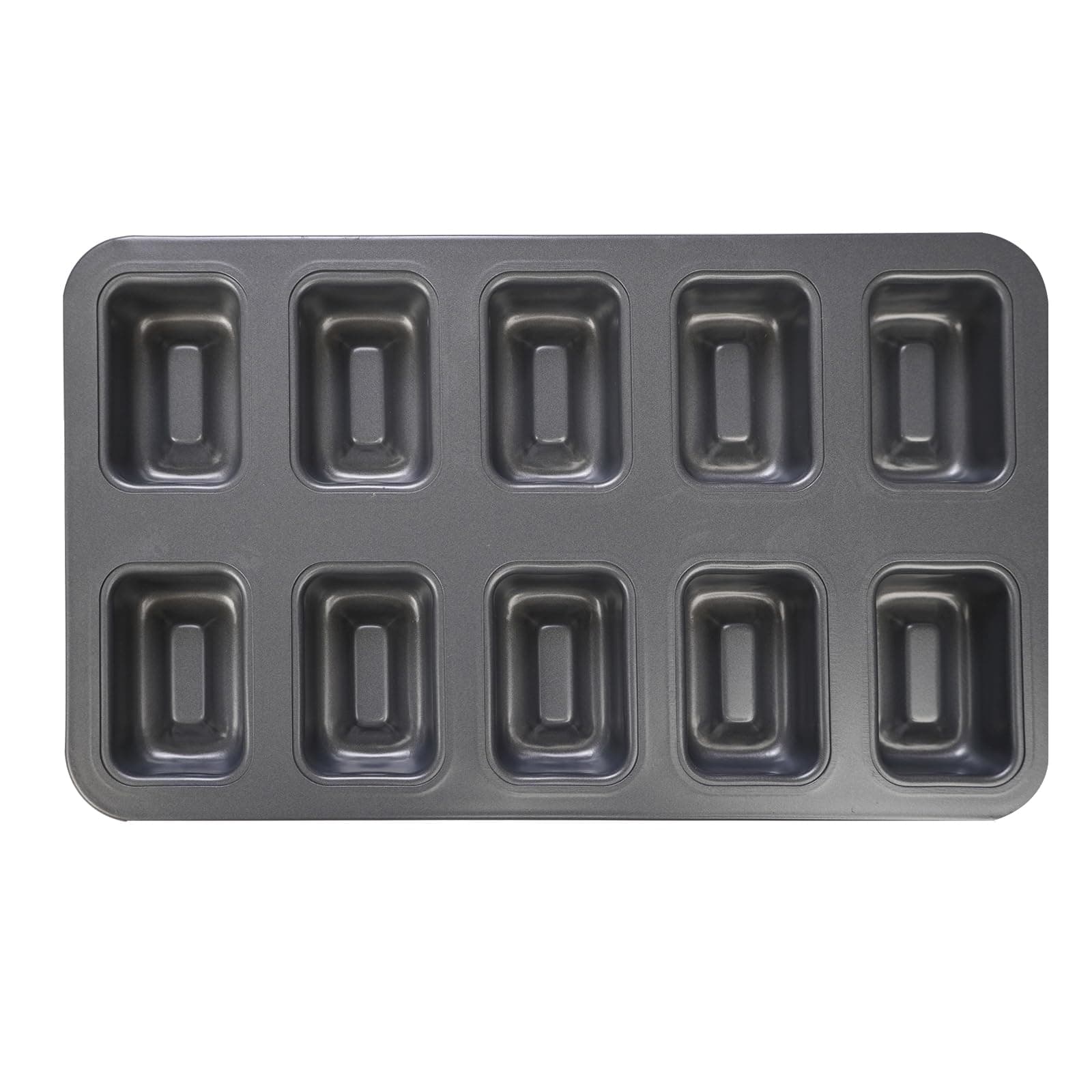 10 Cup Financier Cake Baking Pan Mini Brownie Bite Square Muffin Cupcake Small Banana Bread Loaf Meatloaf Cornbread Nonstick Madeleine Cookie All Edge Only Corner Individual Tin Tray Mold